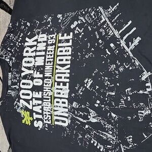 ZOO YORK STATE OF MIND EST. 1993 UNBREAKABLE BLACK CREW-NECK MAP XXL TEE-SHIRT